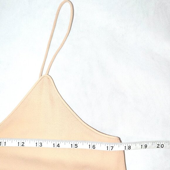 Blaque Label	| Revolve V-Neck Midi Slip Dress in Nude Cream | Size Medium - Picture 10 of 12